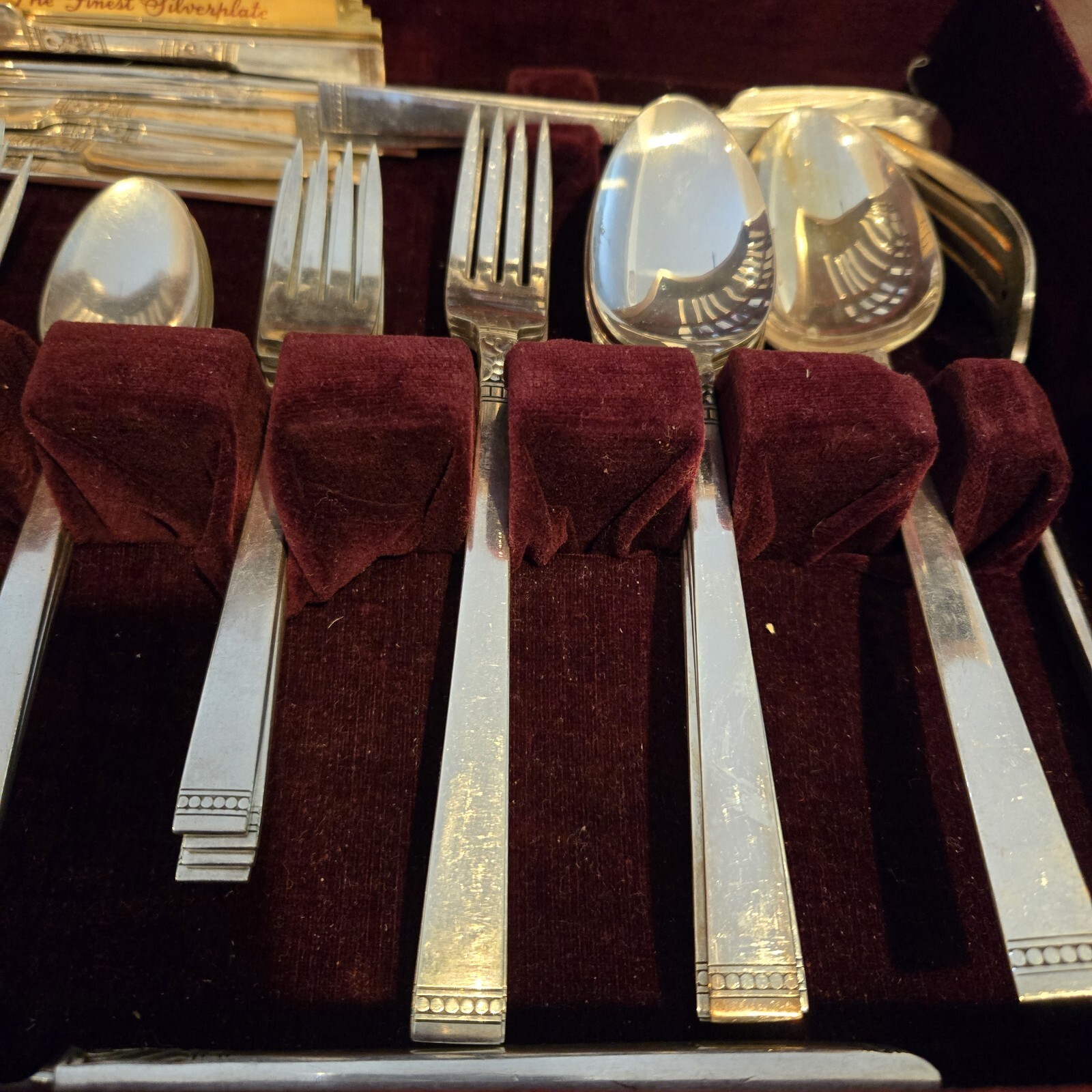 Oneida Community Plate 1939 Forever Flatware Wood Drawered Box 88 Pc Silverware