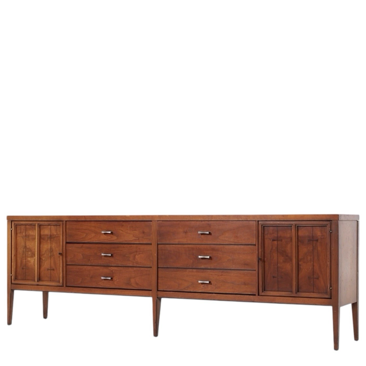 MCM Walnut “Tuxedo” Credenza or Sideboard by Lane Mid Century Modern Wood