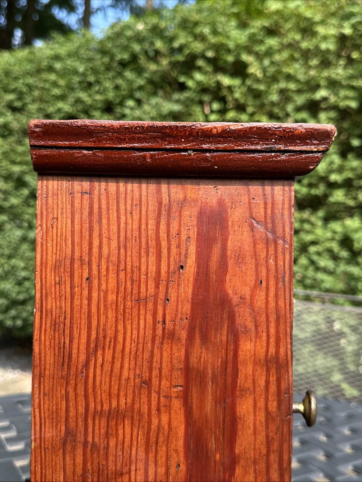 PRIMITIVE ANTIQUE WOODEN CABINET CUPBOARD 2 SHELF NORTHERN CARVED PANEL DOOR