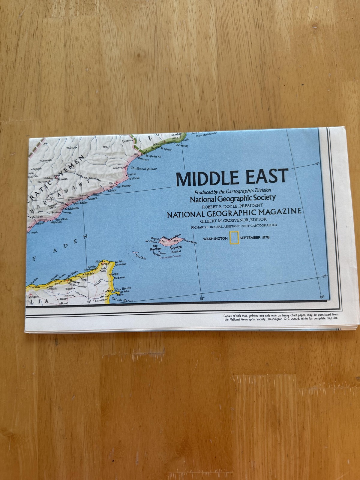 Vintage 1978 National Geographic Middle East Map Early Civilizations Large