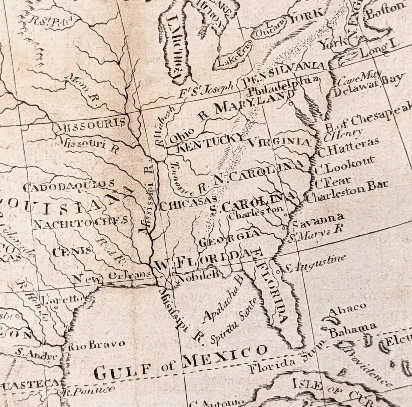 1812 NORTH AMERICA Map ORIGINAL Louisiana Territory ~ East & West Florida