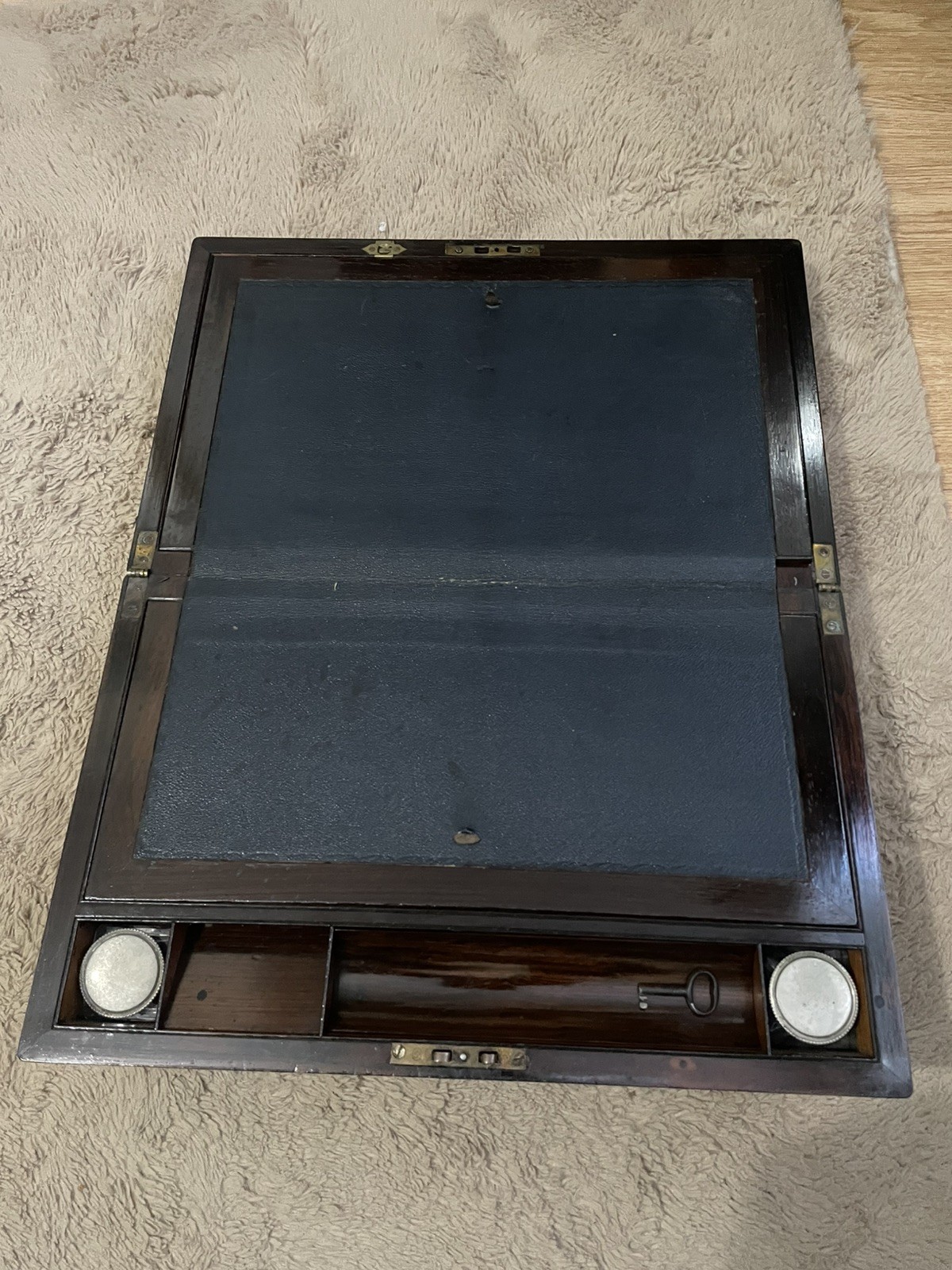 Antique Victorian Solid walnut wood Writing Slope – mother of pearl Inlay