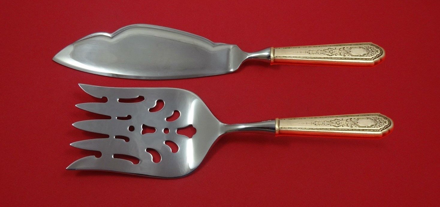 Mary II by Lunt Sterling Silver Fish Serving Set 2 Piece Custom Made HHWS