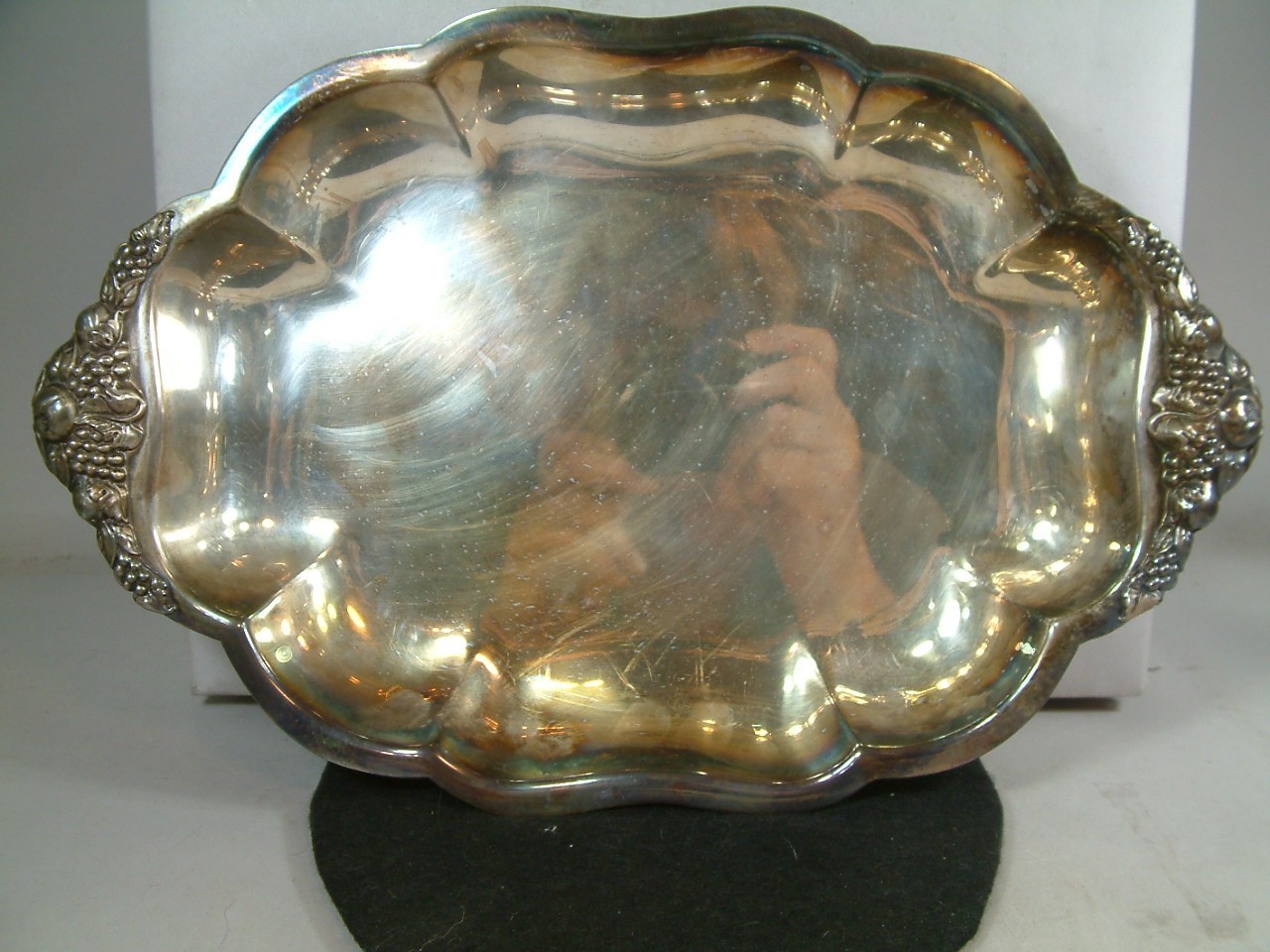 Vintage Sheffield ? Silverplate Serving Tray Platter 14″ x 9″ Heavy 2 lbs LOOK