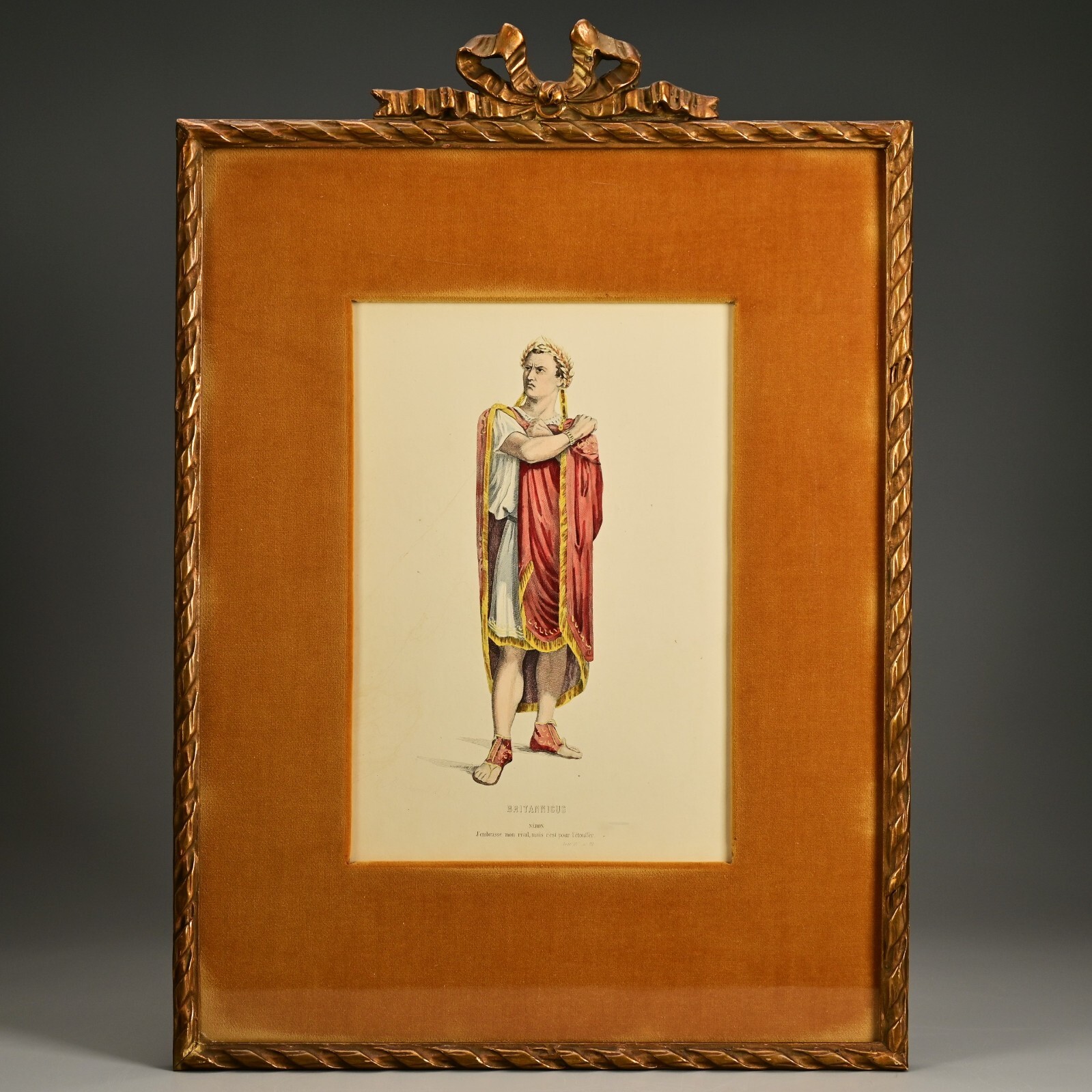 BRITTANICUS NERO Jean Racine Antique Original Theatre Portrait Engraving Print