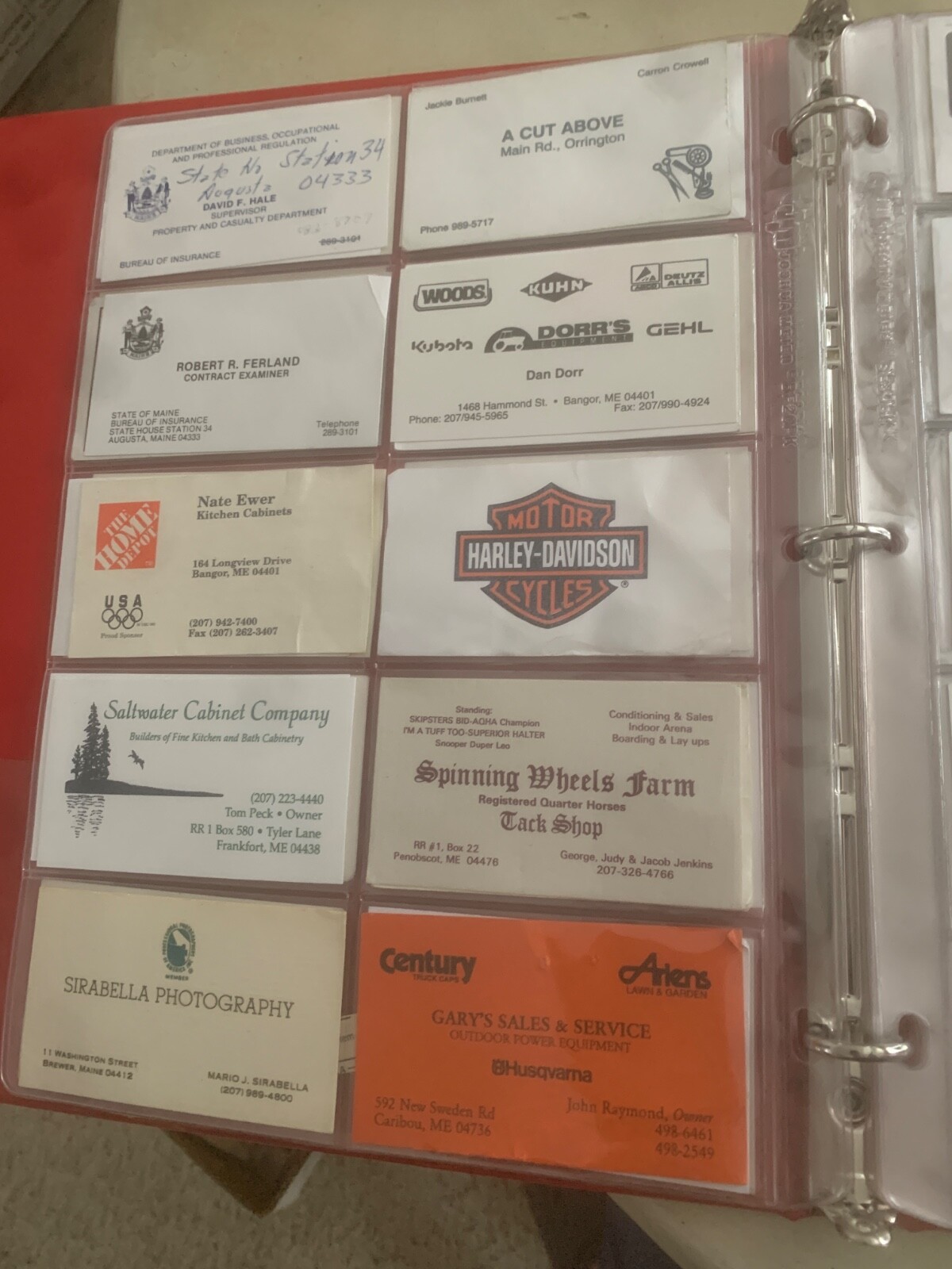 60 + Maine Business Cards in Album 1990’s Memberships NRA Porteous Good Sam