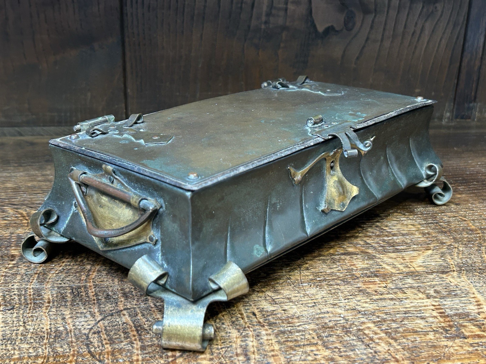 Arts Crafts Superb Copper Brass Casket Birmingham Guild Jesson Birkett A E Jones