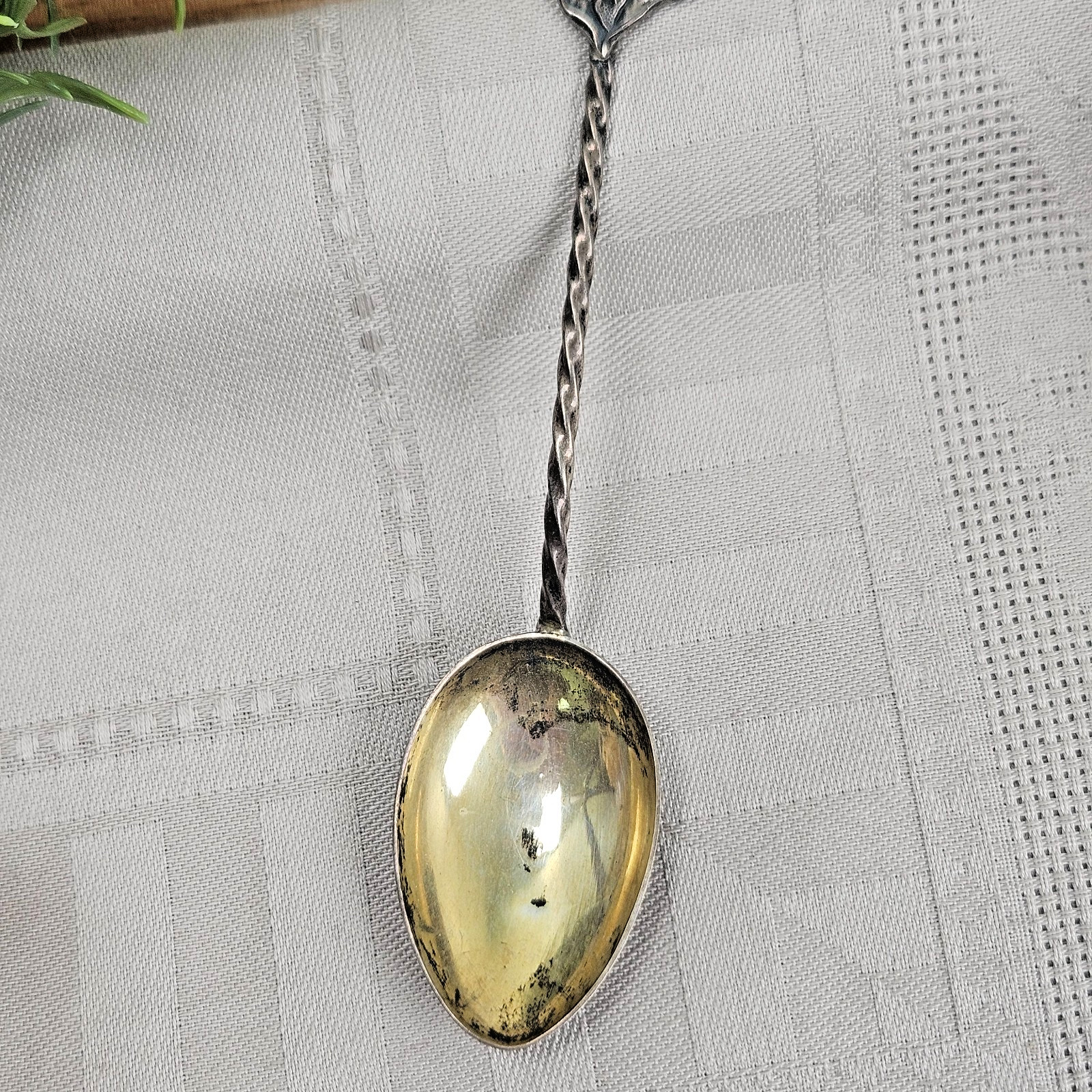 1909 Robert Burns Scottish Poet Sterling Silver Souvenir Bust Spoon JAMES FENTON