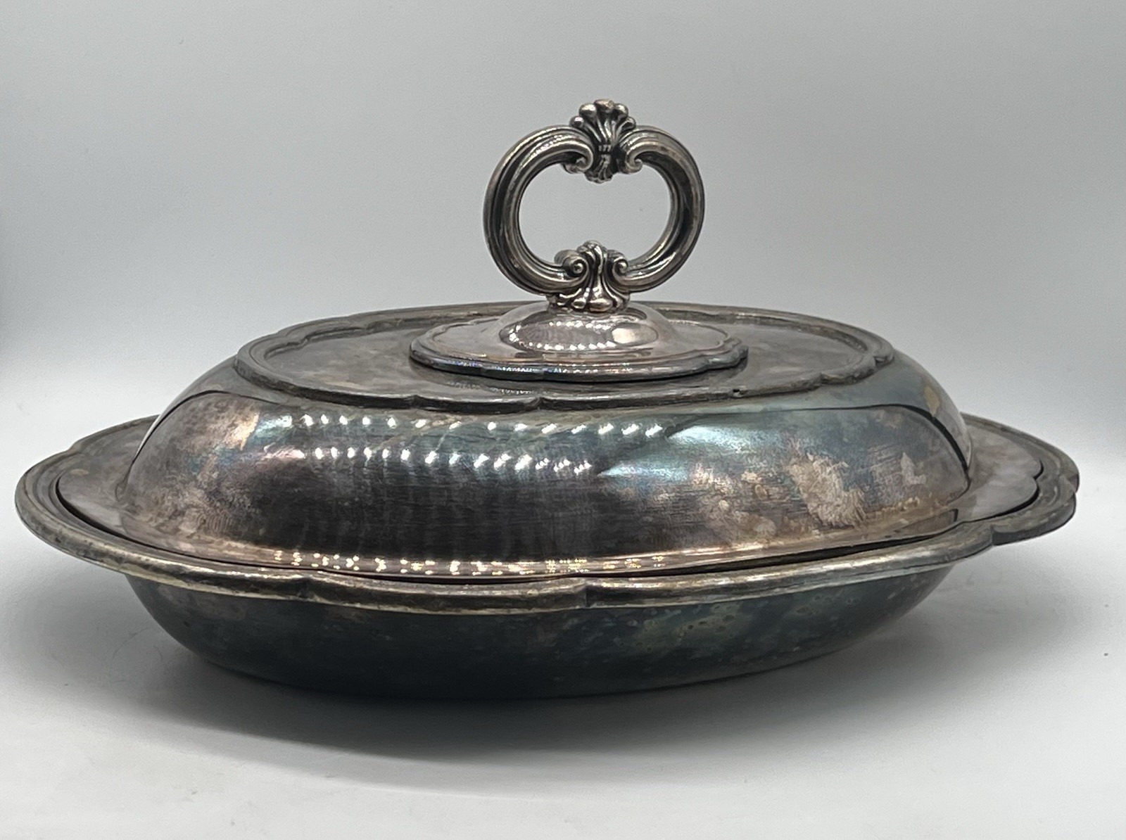 Vintage James Dixon & Sons Sheffield Silver Plated Covered Serving Dish