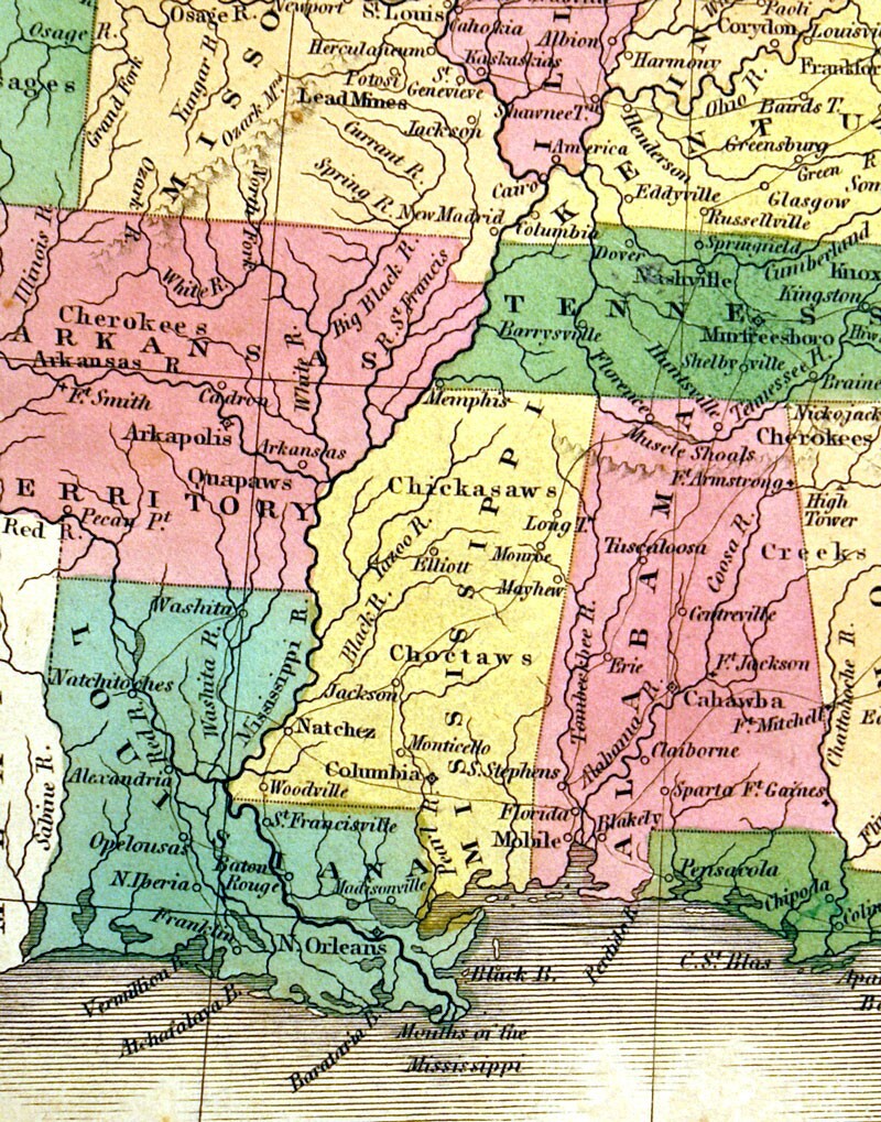 1827 ANTIQUE MAP OF UNITED STATES by FINLEY – ORIGINAL COLOR, FINE CONDITION