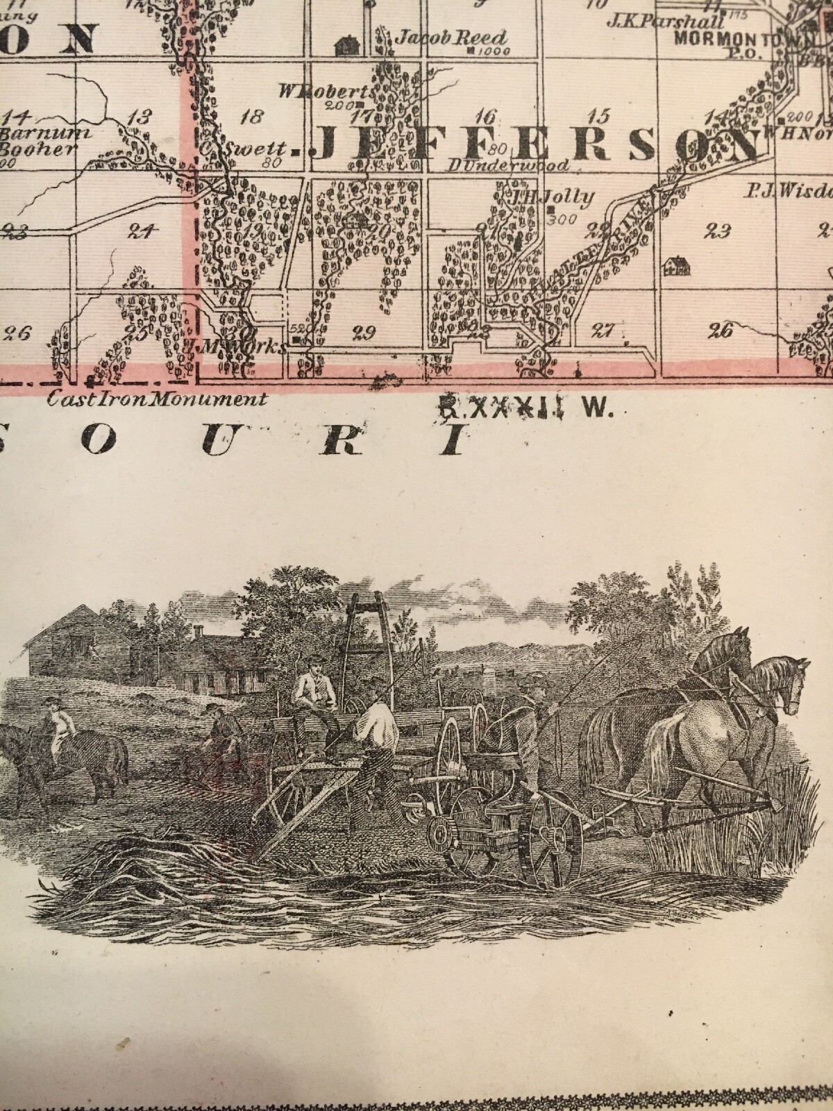 RINGGOLD / TAYLOR COUNTY IOWA MAP from 1875 A.T. Andreas Atlas Original