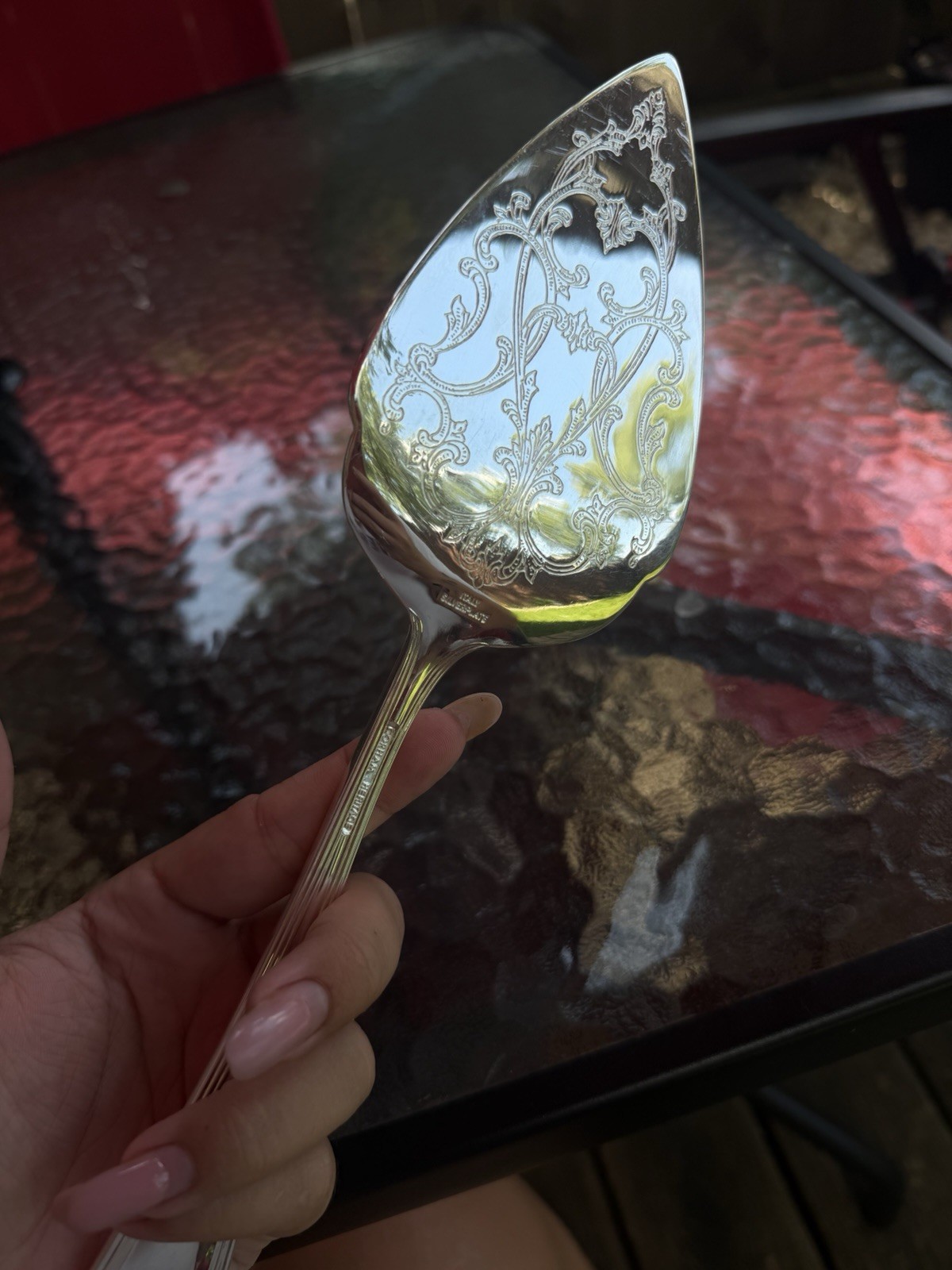 Italy Silverplate Cake/Pie Server Baroque Rococo Ornate Pierced Blade