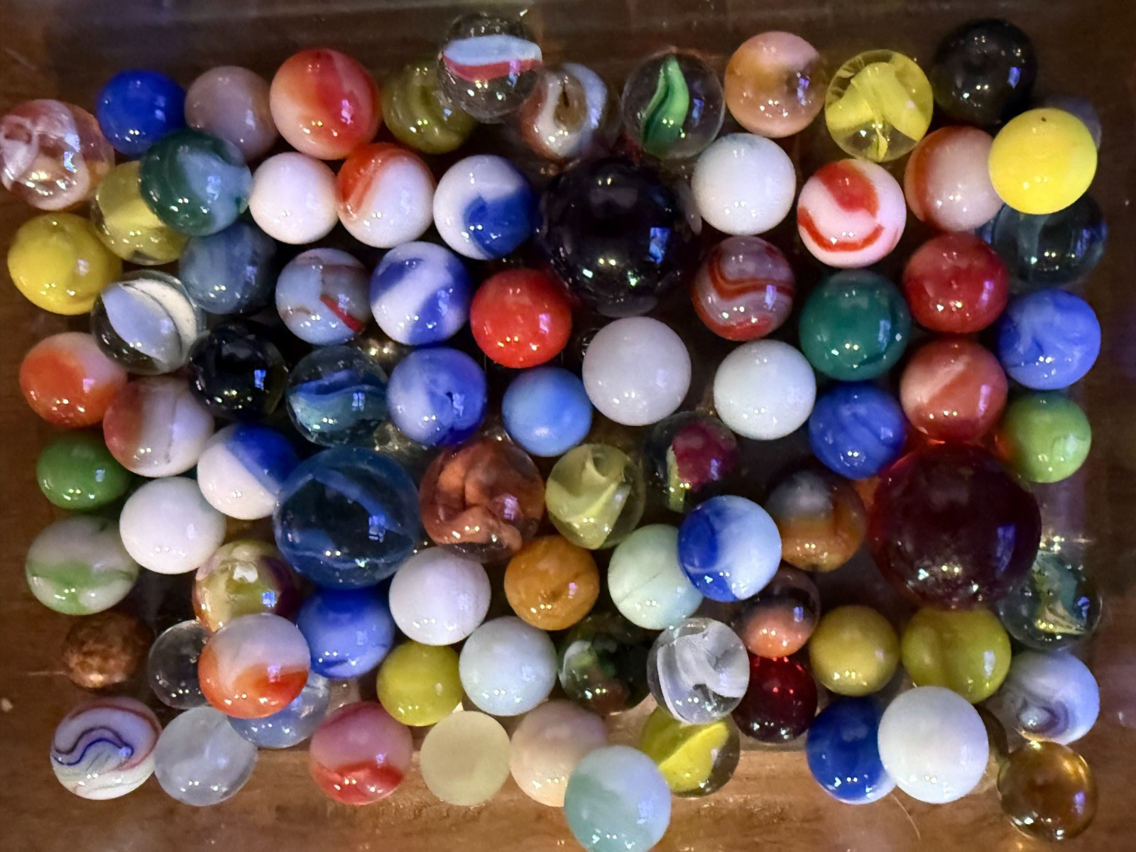 Vintage Marbles (Slags, Swirls, Cats Eyes, Bennies, Etc).Each lot varies Lot#76