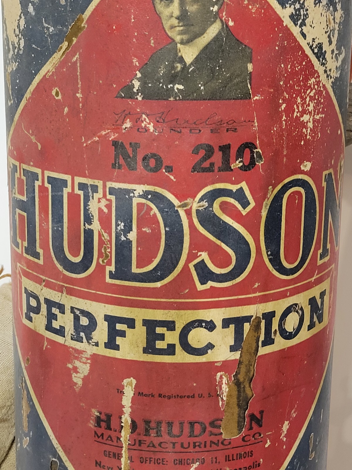Hudson Perfection Copper Bug Sprayer Extinguisher VTG Hand Sprayer 26″ H No. 210