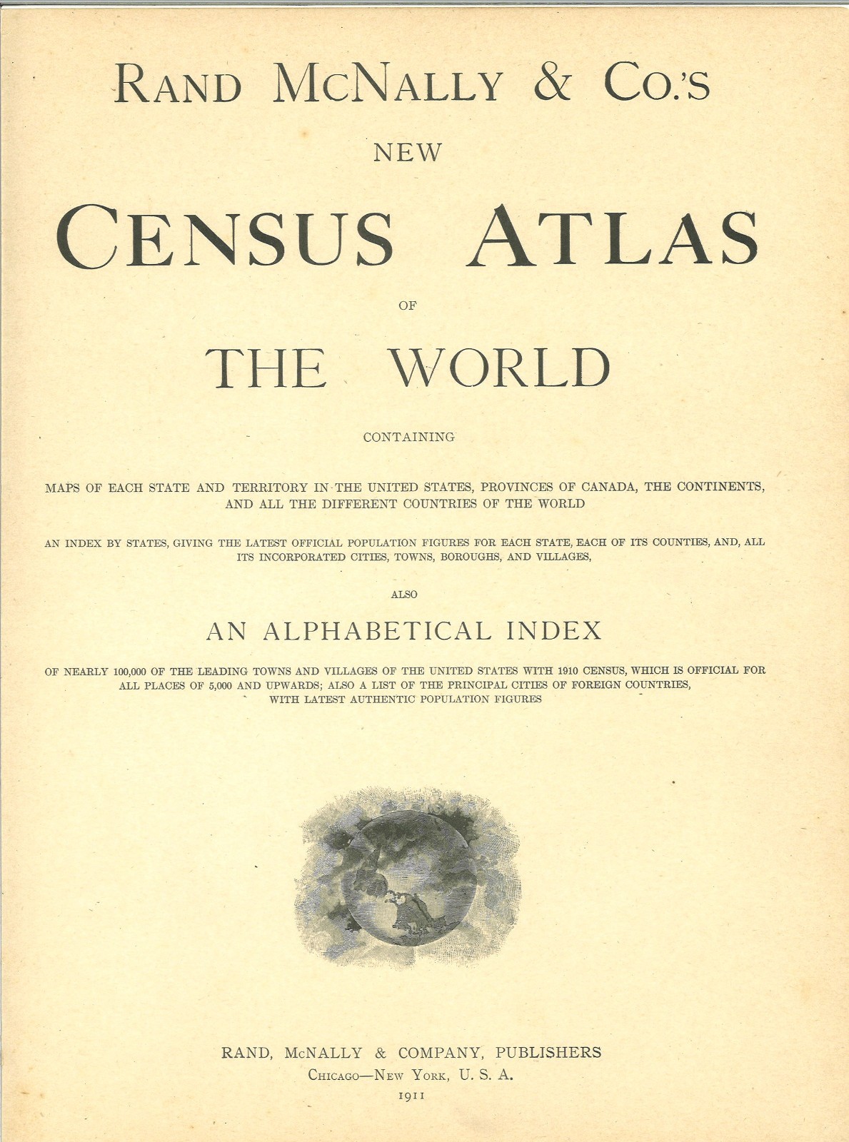 1895 / 1910 “Full Color” ARIZONA State Map fm 1911 New Census Atlas SEE DESCRIP