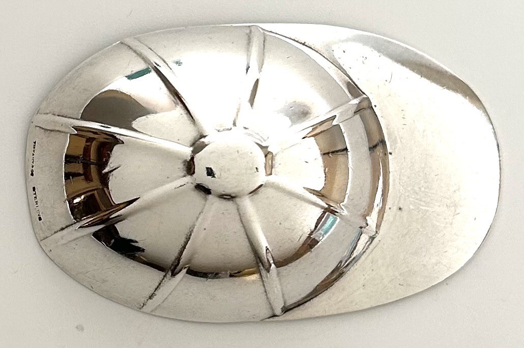 💯Tiffany & Co. Sterling Silver Baseball Cap Hat Tea Caddy Spoon Charlie Brown