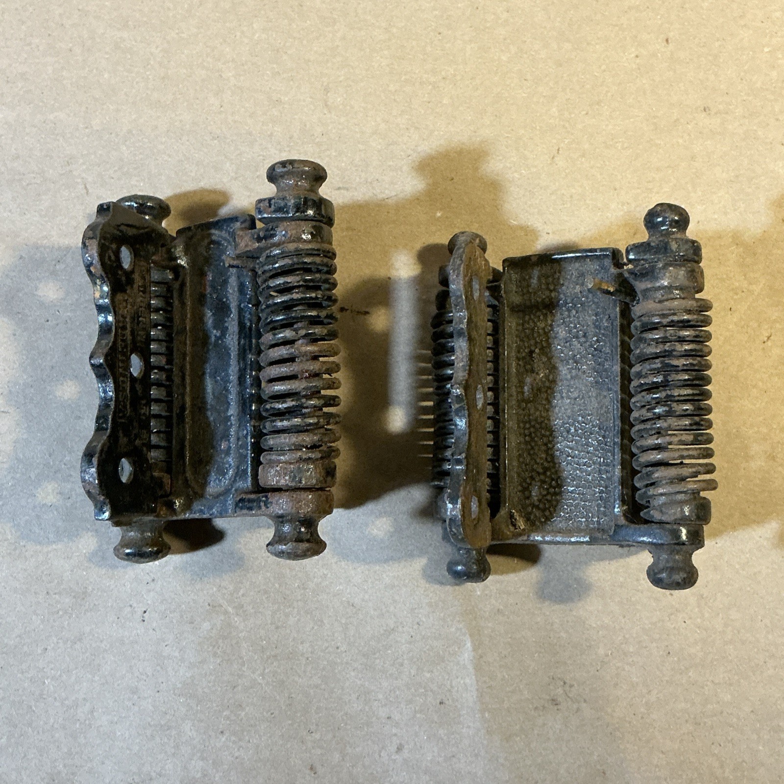 Antique Pair Of Double Action Metal Screen Door Hinges As Is INV-AT21