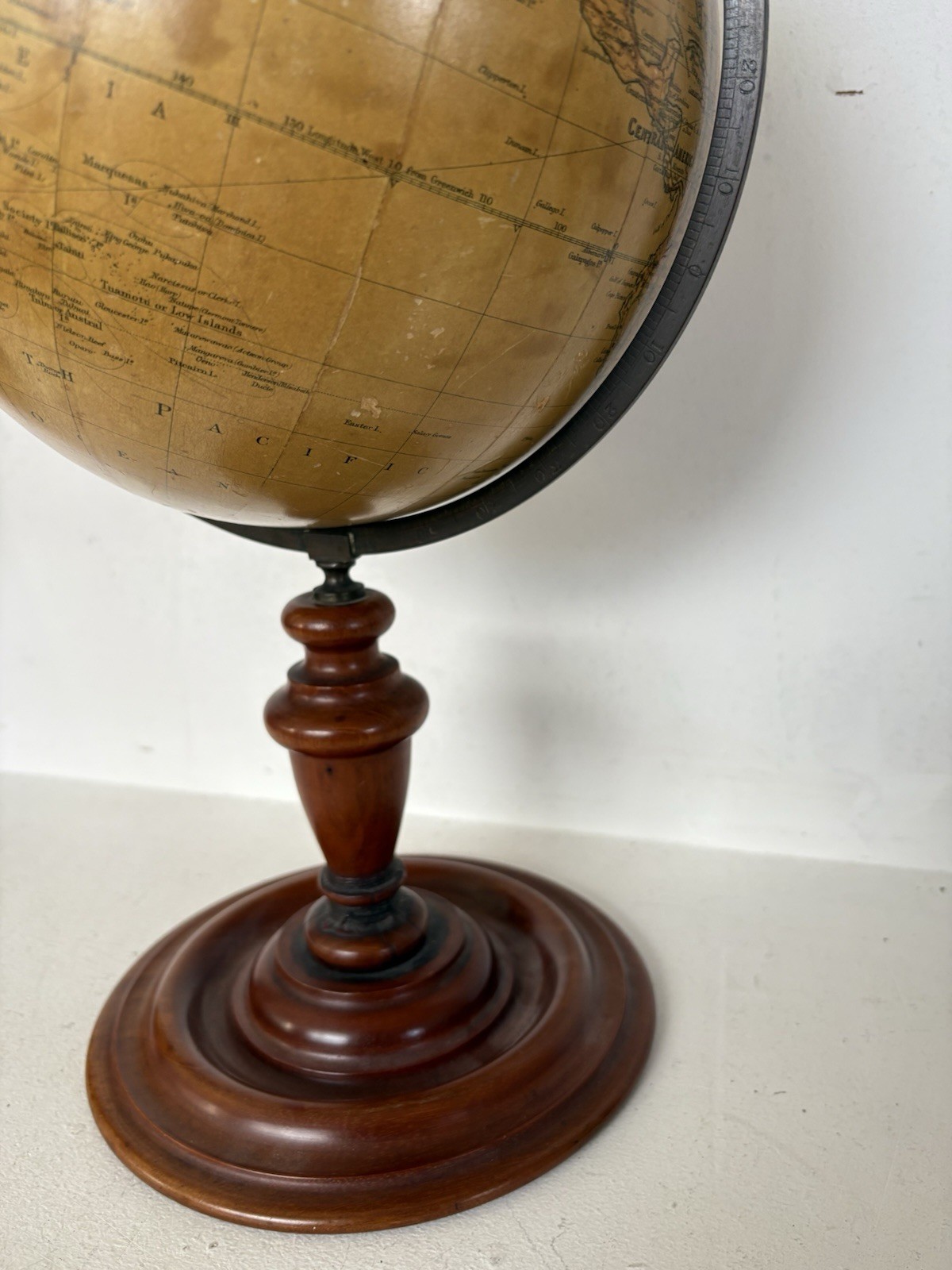 Antique Philip’s Educational Terrestrial Globe J Bartholomew World Map 16” High