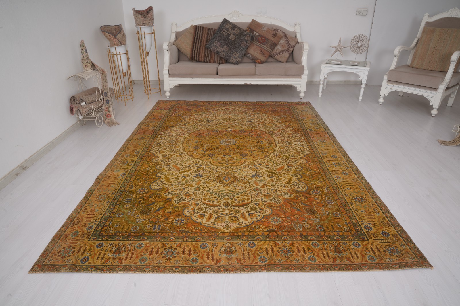 6×10 Large Turkish Rug Oversize Rug Vintage Rug Oushak Rug Handmade Carpet 917