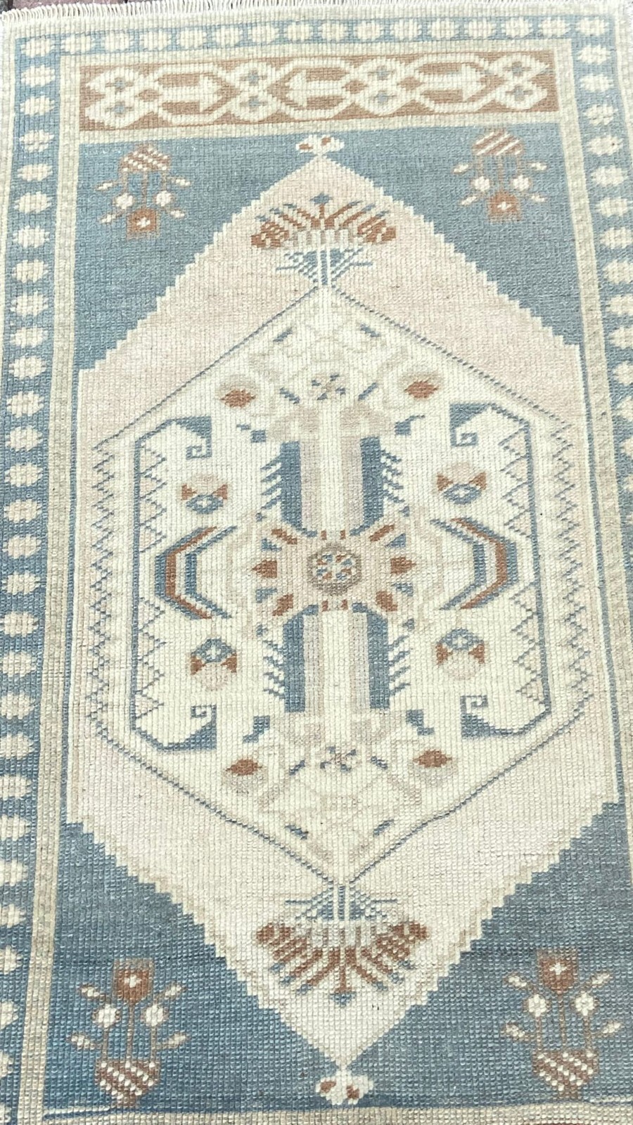 Vintage Small Rug, 1.8 x 3.3 ft Small Rug, 2 x 3 ft Beige Rug, Handmade Wool Rug