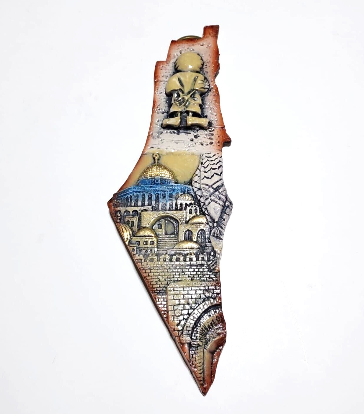 A masterpiece in the form of a hand-engraved map of Palestine with Jerusalem