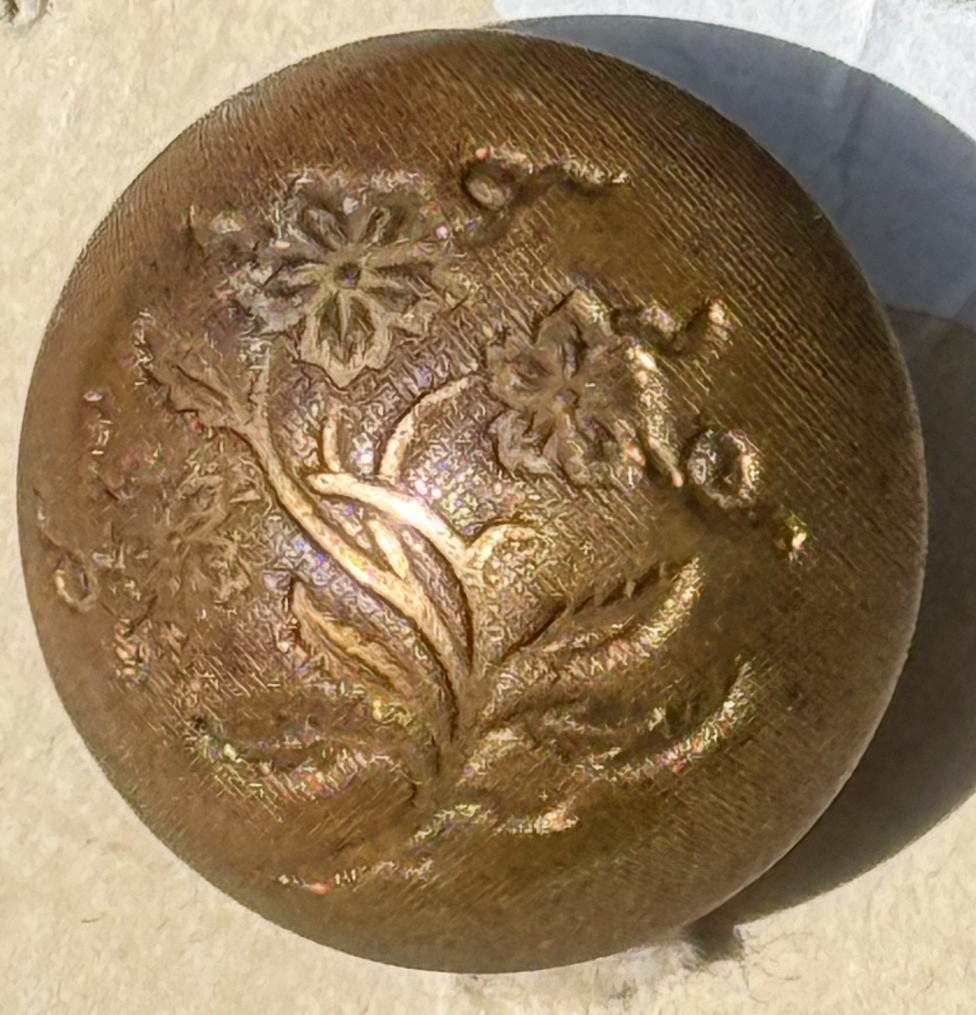 42 Antique/Vintage Domed Brass, Pewter, Golden Age, Mirror Back OLD BUTTON CARD