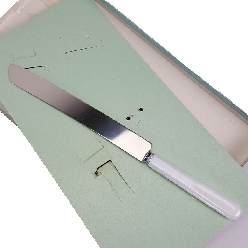 Leonard Silver Plated Pastry Knife Wedding Cake Server 12″ Inch in Box Vintage