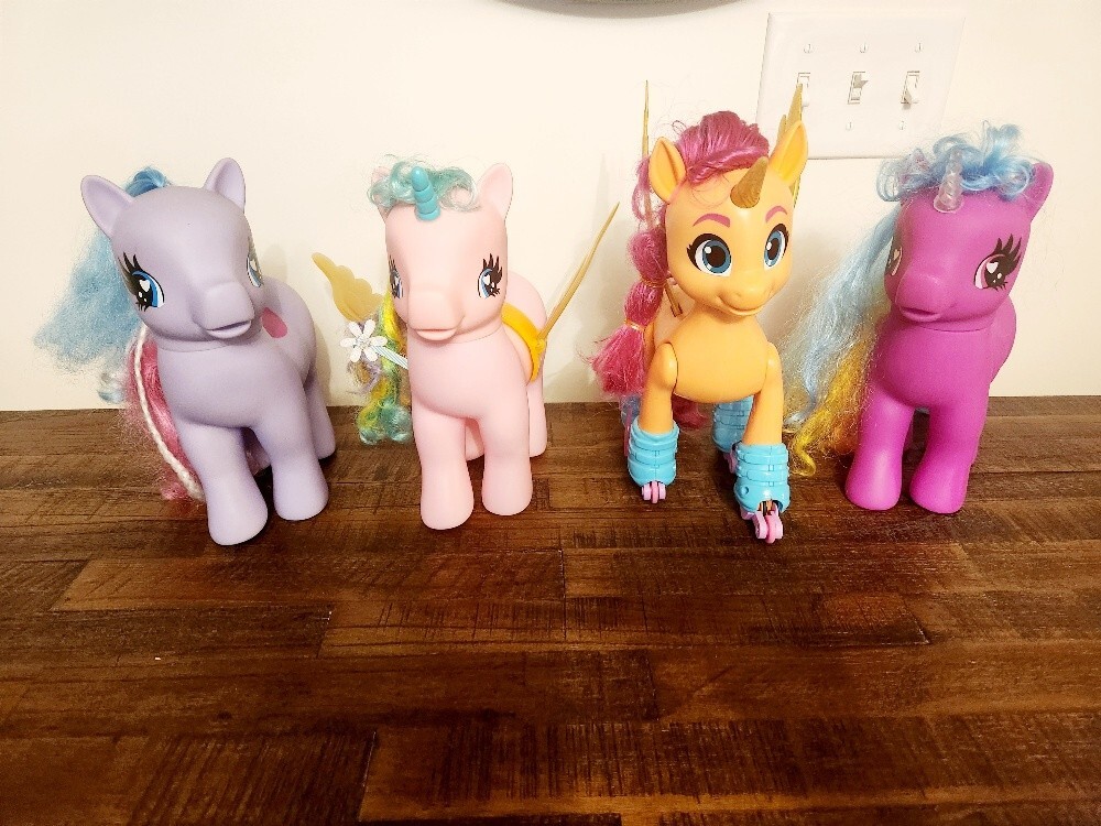 My Little Pony Set, HASBRO My Little Ponies (4), Lrg Brushable My Little Ponies