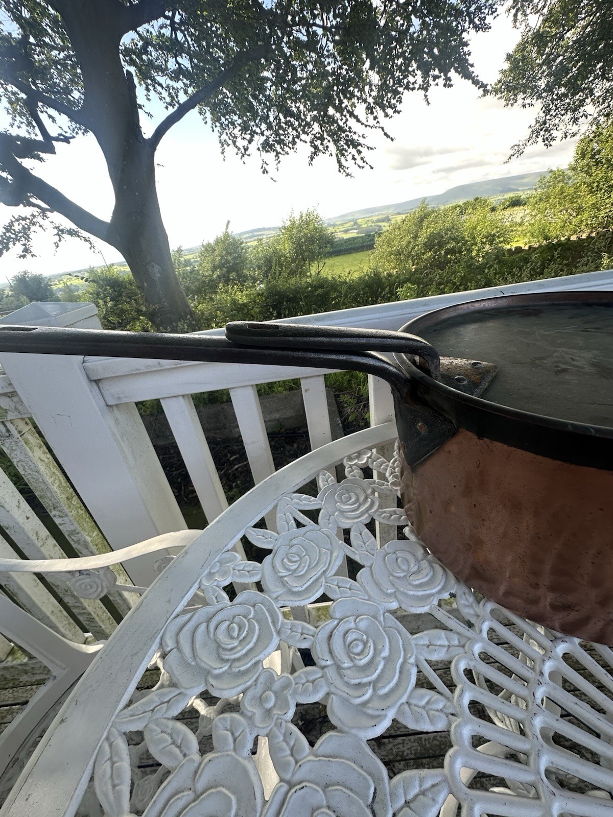 Antique Massive Heavy Stamped Copper Pan With Original Lid 10kg 62x32x28cm