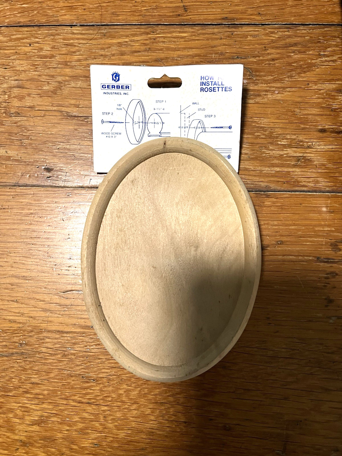 Wood Oval Rosette Aprox 5 1/2 Inches Tall, 4″ Wide. (J43H)