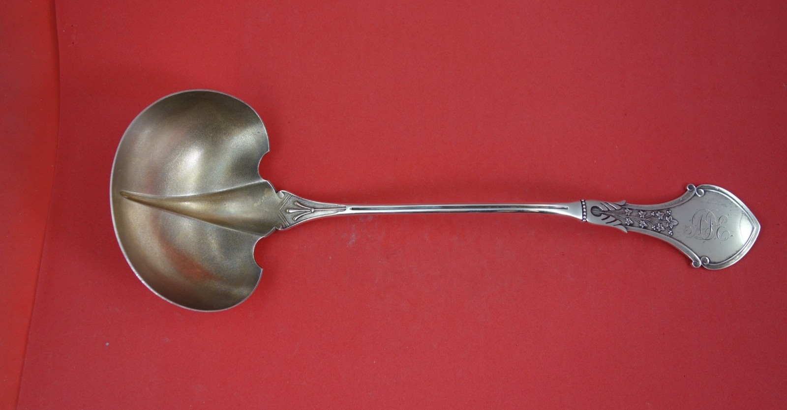 Alameda by Koehler and Ritter Sterling Soup Ladle light GW bowl stippled 14 1/4″