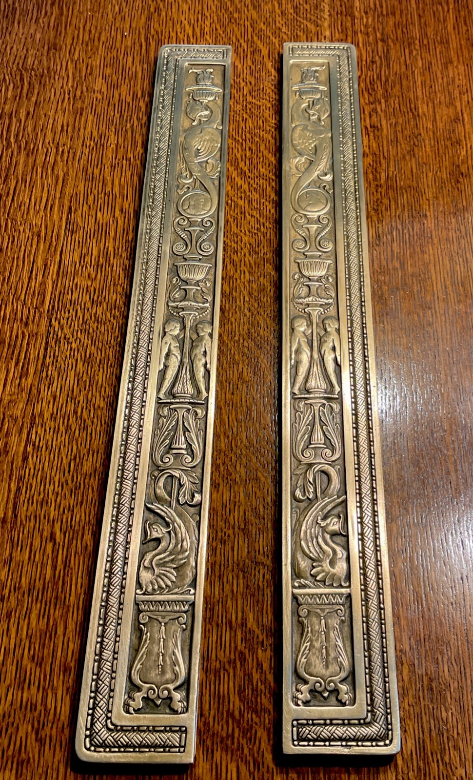 Antique Tiffany Studios Spanish 19 1/4”Blotter Ends#1880(Rarity#3)An Investment!