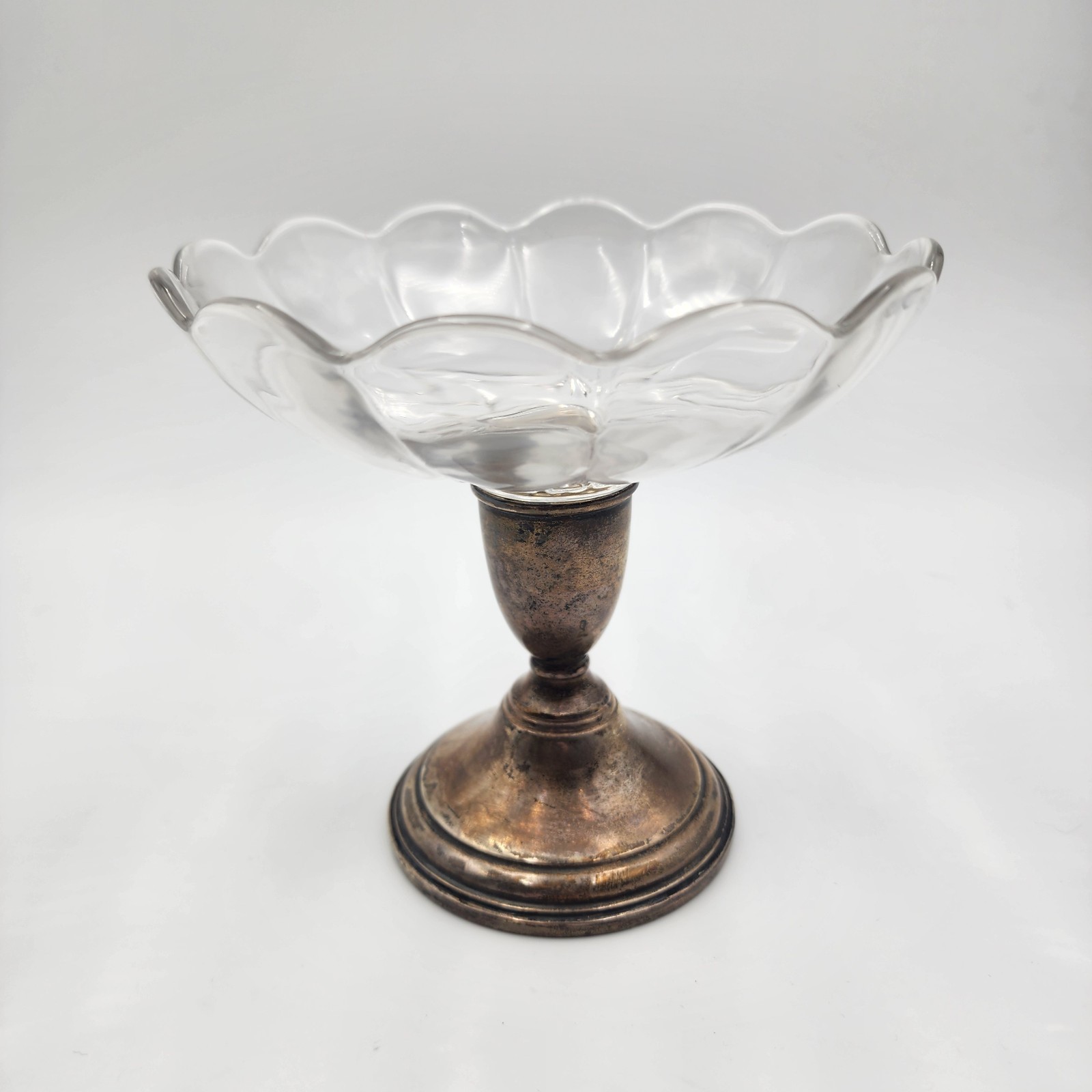 Preisner Sterling Starburst Scalloped Bowl Two Piece Compote w Weighted Base 116