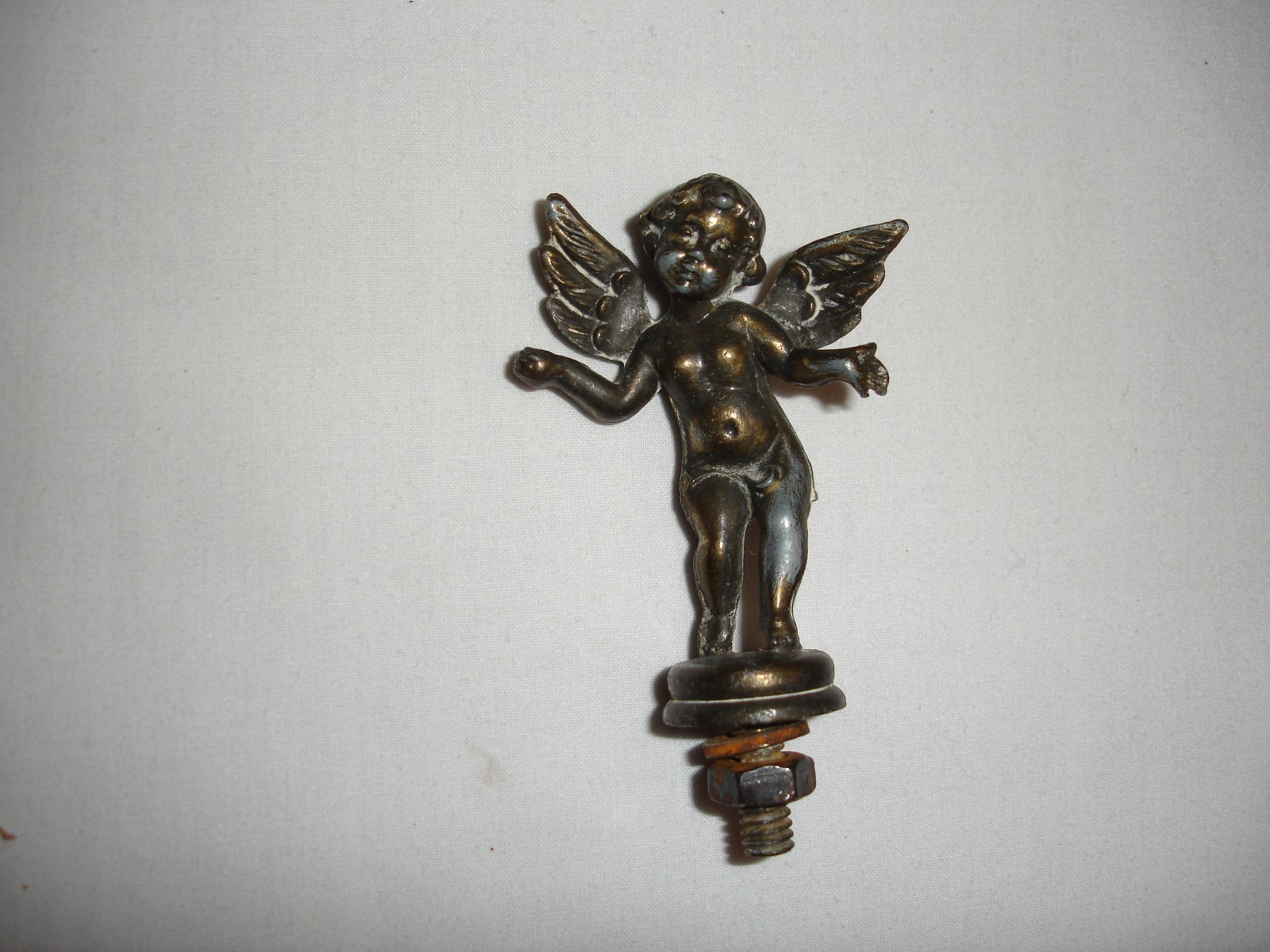VTG.2.5 IN.WINGED CHERUB FINIAL,POT METAL,GOOD USED COND’T