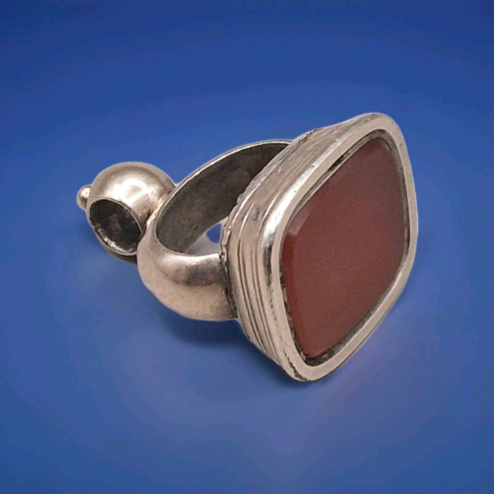 Antique Victorian Gold Plated Fob Seal Pendant Large Carnelian