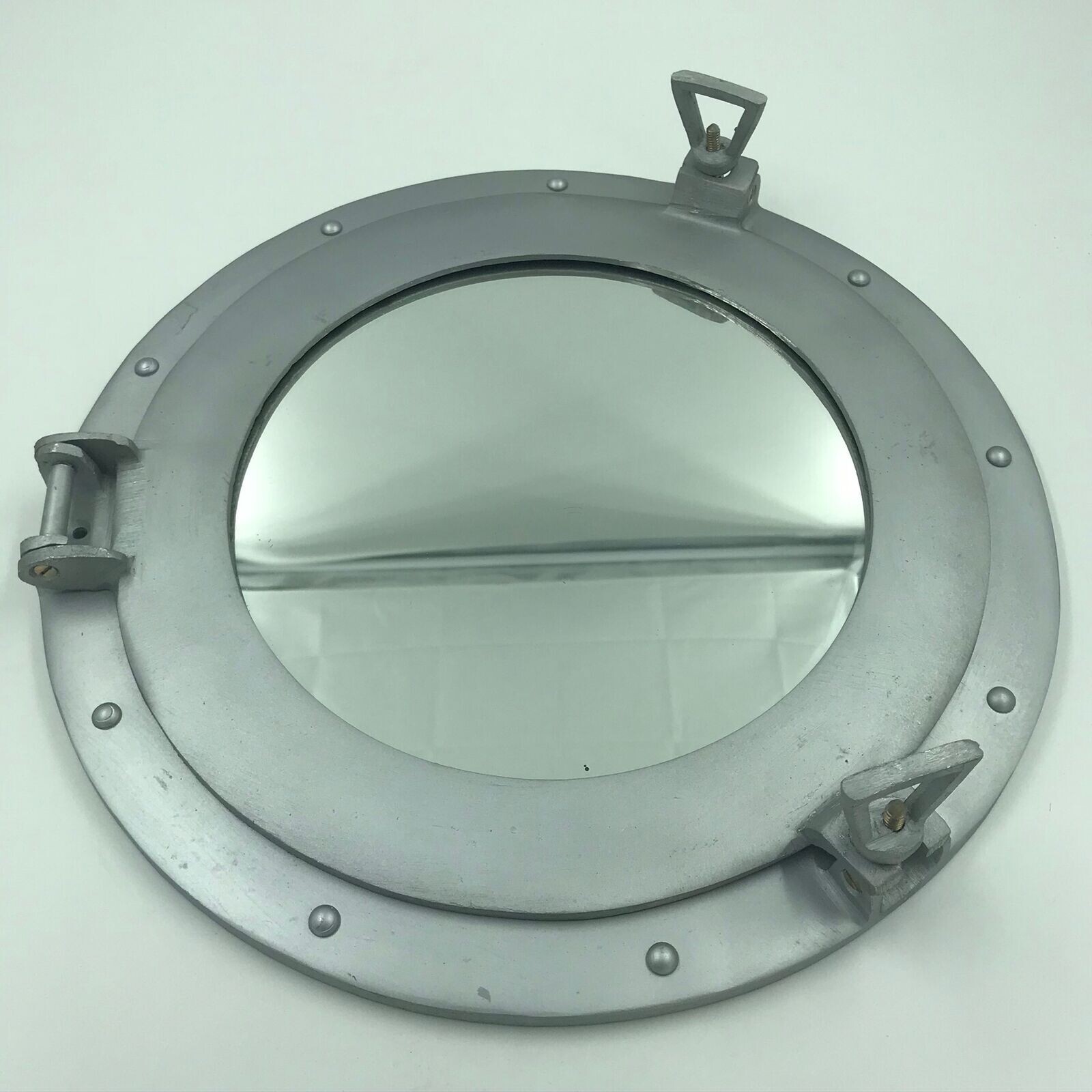 Ship’s Cabin Porthole Mirror 12″ Aluminum Finish Round Nautical Decor New