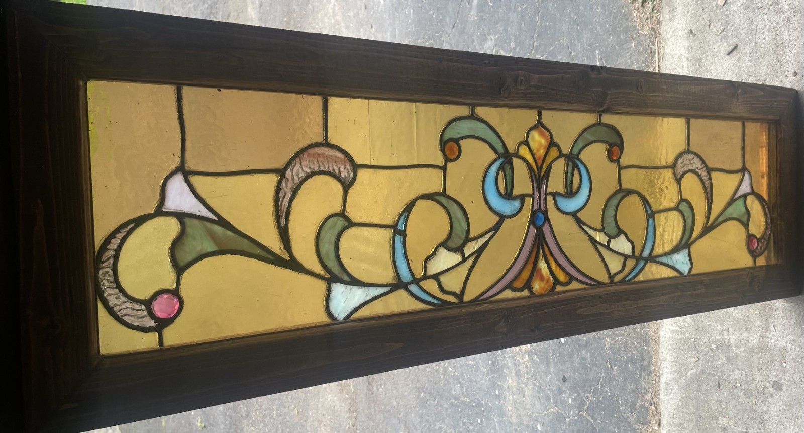 Nice Victorian stained glass transom window