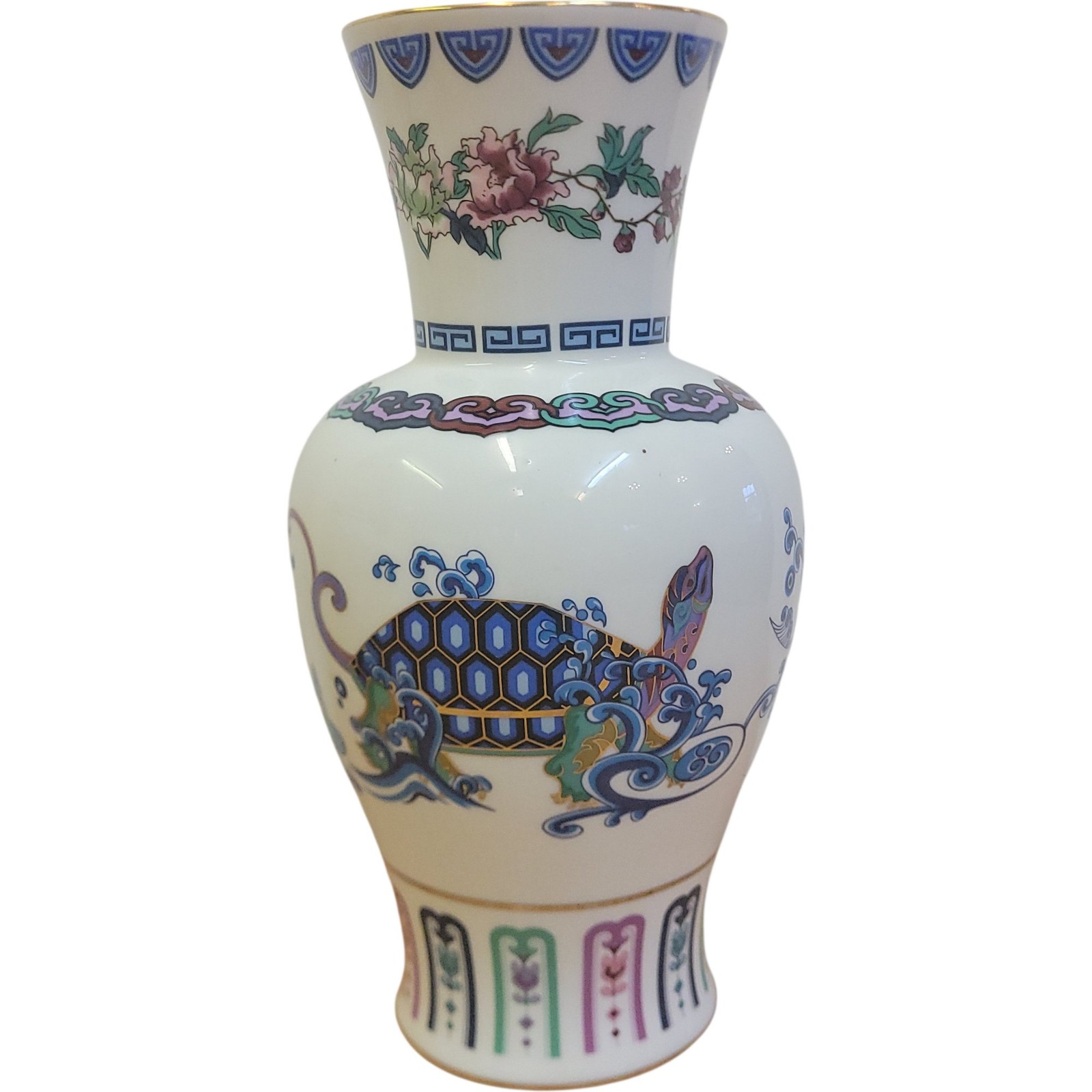 Journey Of The Heavenly Tortoise Porcelain Vase Franklin Mint