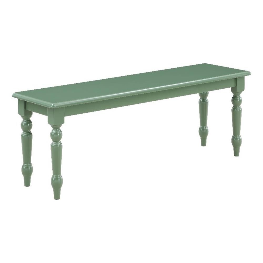 Bowery Hill Wood Rubberwood Dining Bench – Equestrian Green Finish