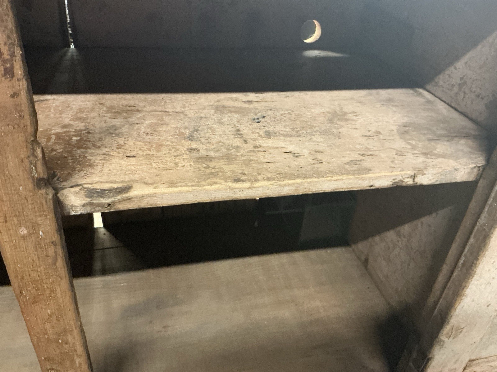 Antique Primitive Rustic Pine Dry Sink 2 Door Cabinet /Some Original Paint 42.5”
