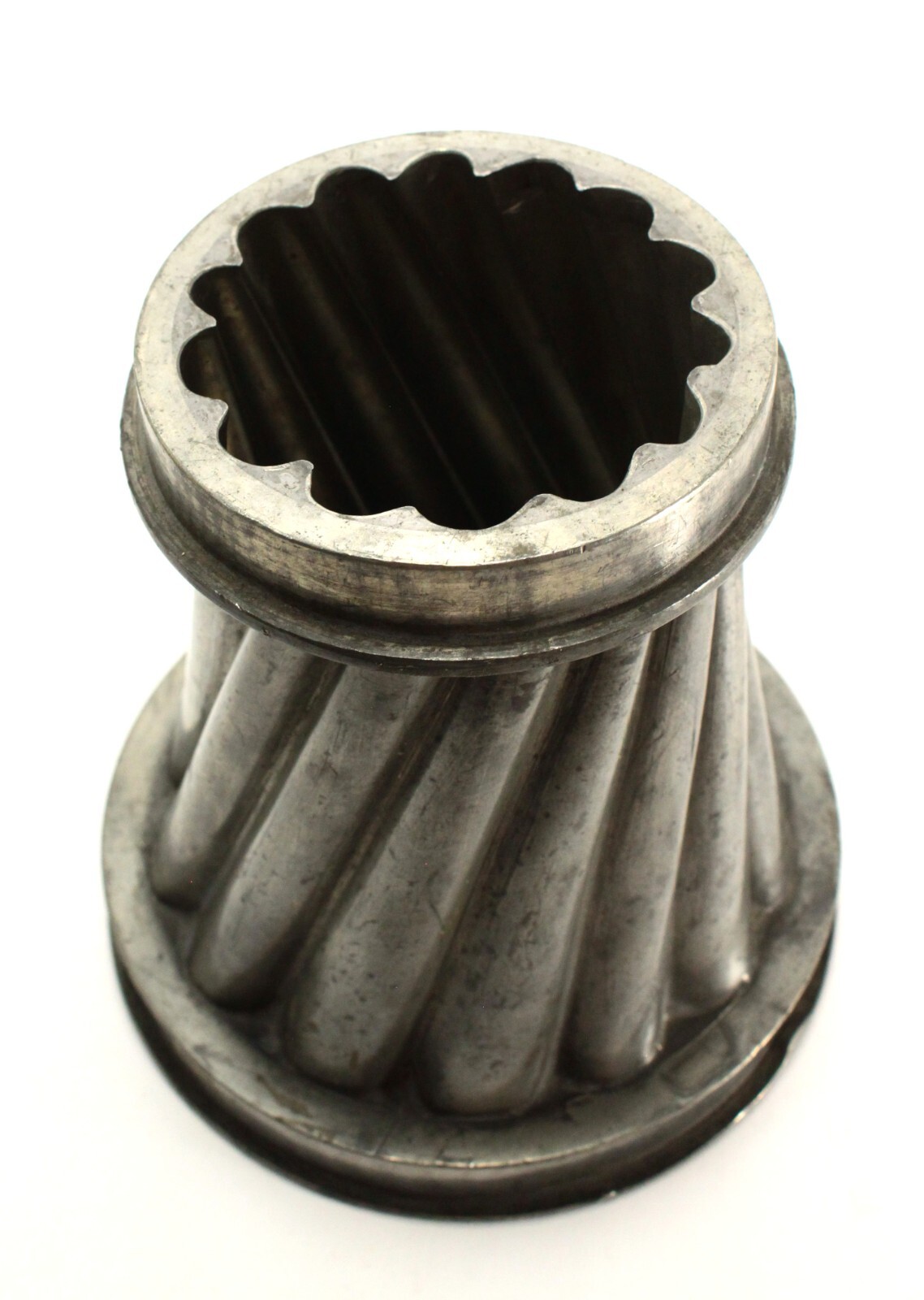 = 19th C. Pewter Pudding Jelly Mold Swirled Column Form W.S Adams & Son England
