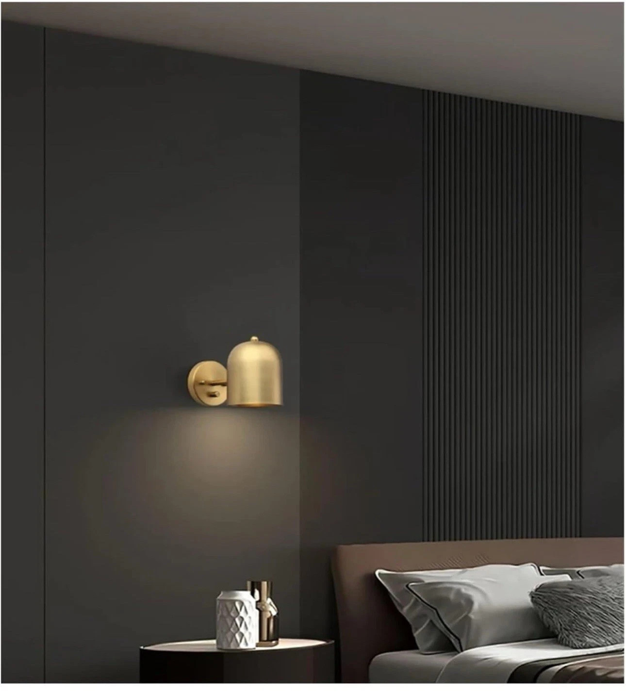 Modern Dimmable Wall Sconce Hardwired Brass Finish Wall Light Lamp Adjustable