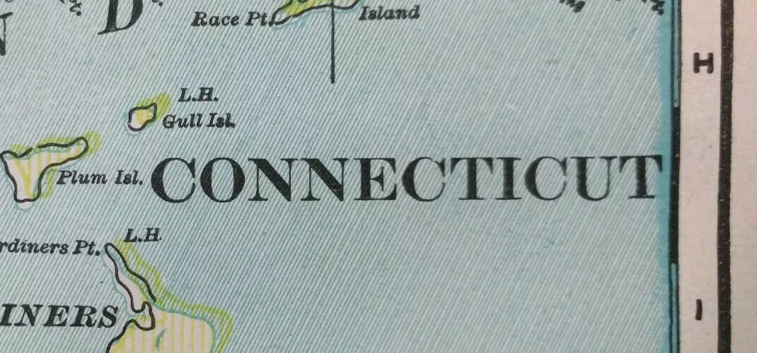 Vintage 1902 CONNECTICUT Map 14″x11″ ~ Old Antique Original BRISTOL MARLBOROUGH