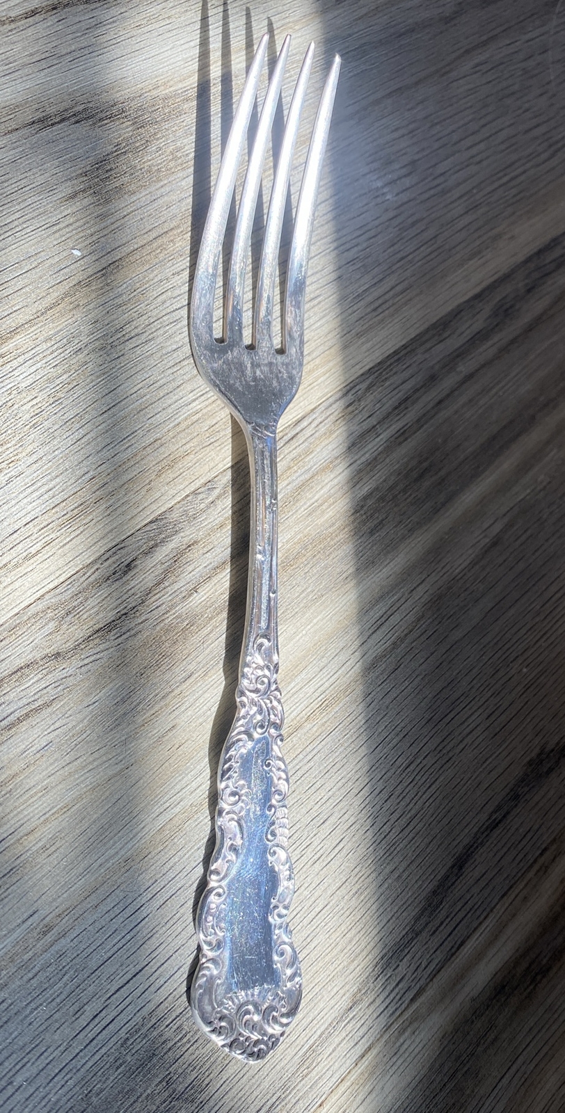 Antique 1865 Wm Rogers Cordova Fork Silver Plate Scroll Design