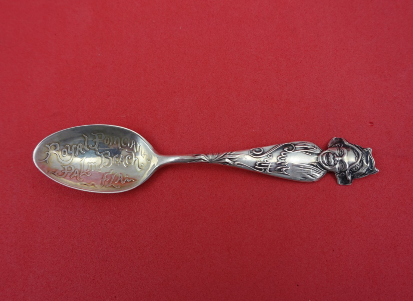 Sunny South by Shiebler Sterling Souvenir Spoon “Royal Poinciana FLA” 4 1/4″