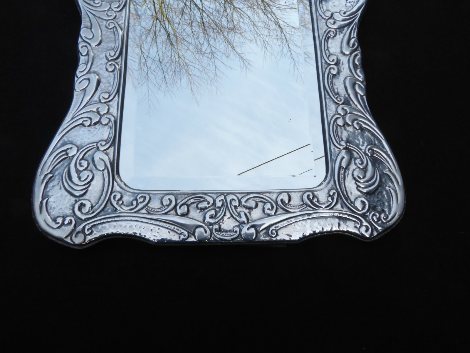 925 SILVER MIRROR DRESSING VANITY 34 X 32 CM 13/6 INCHES STERLING