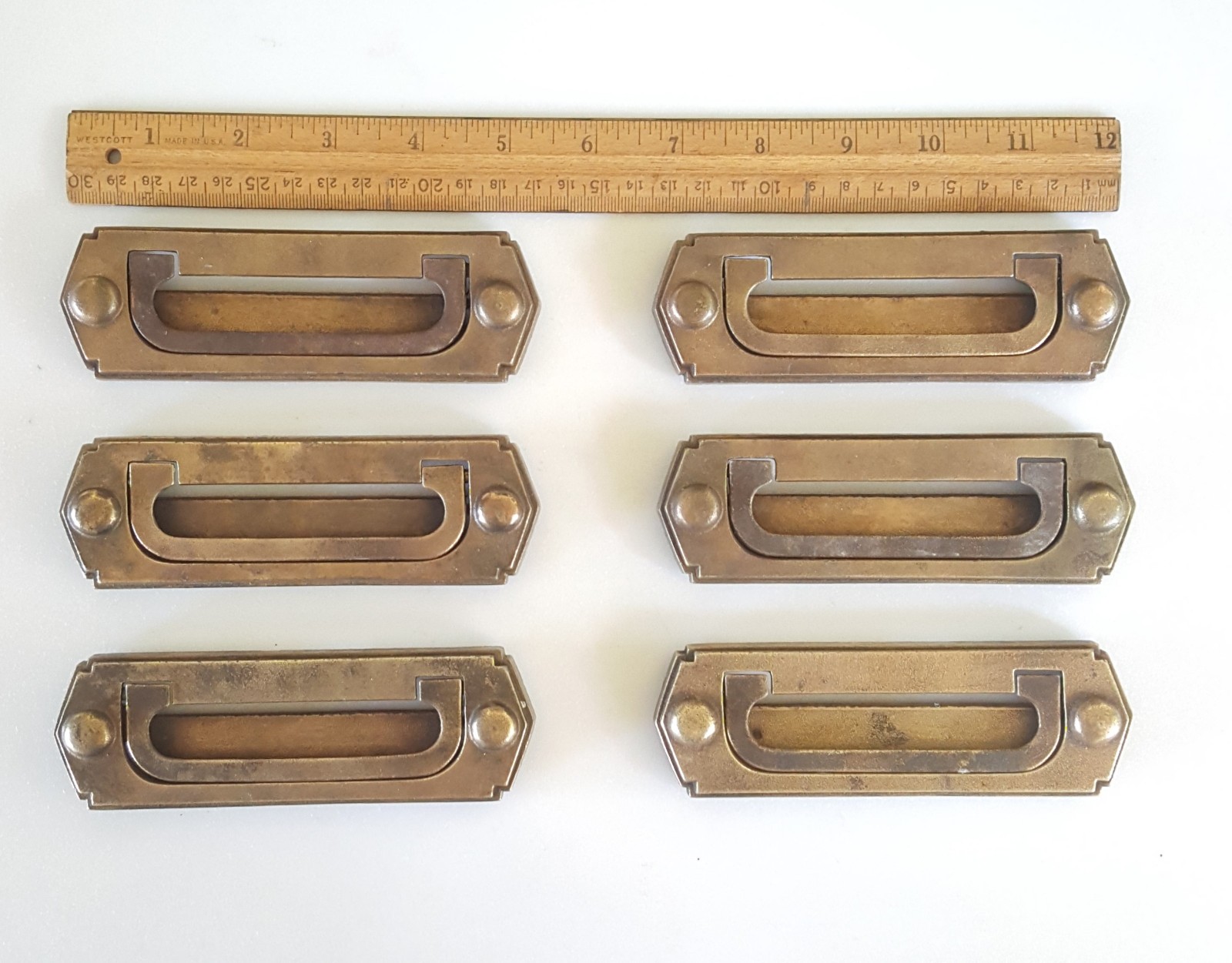 used Brass Plate Recessed Draw Pull Keeler Brass Co. good condition