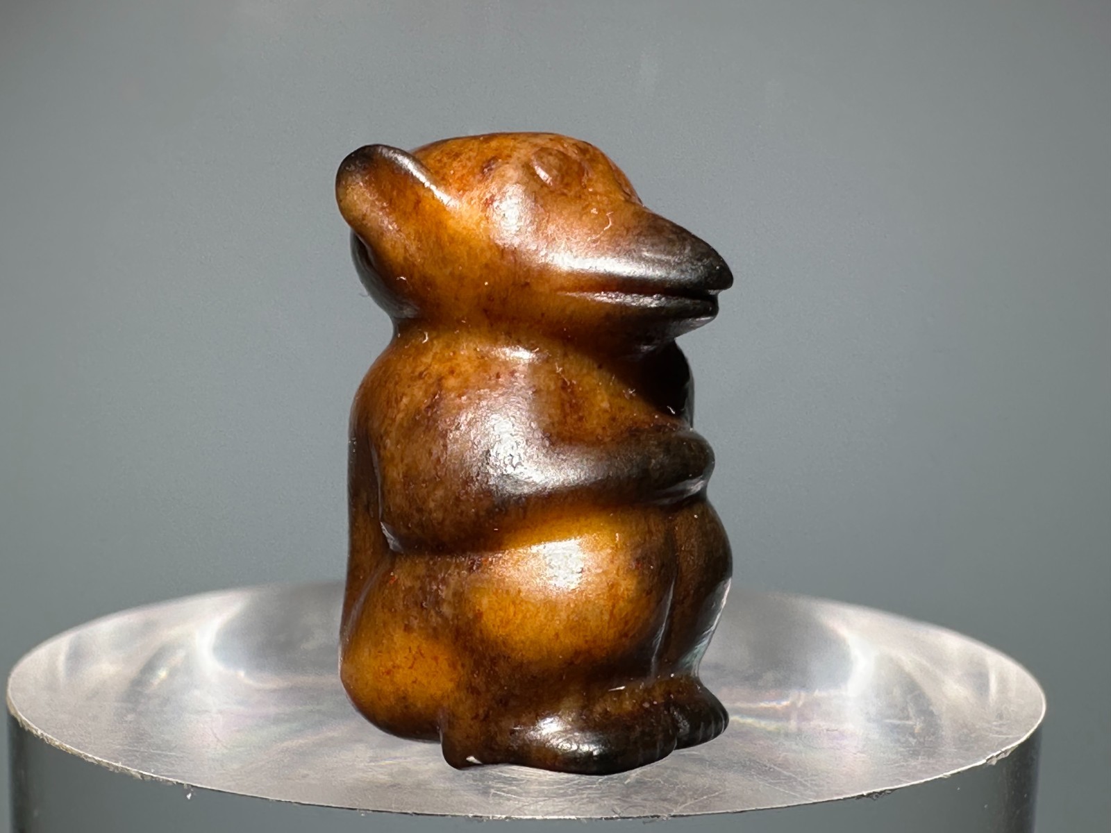 Rare Shang Dy Old Jade Carved Monkey Design “Pei” “Gua Jian” Pendant H 2.4 cm