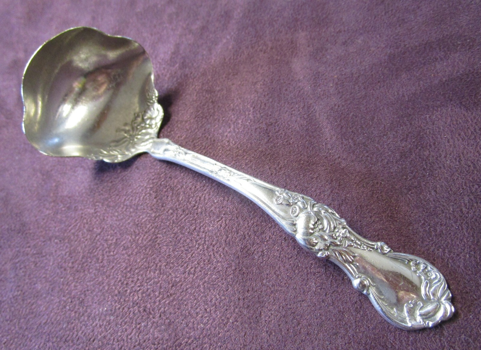 FLORAL Cream Ladle Art Nouveau Silverplate 1902 No Monogram