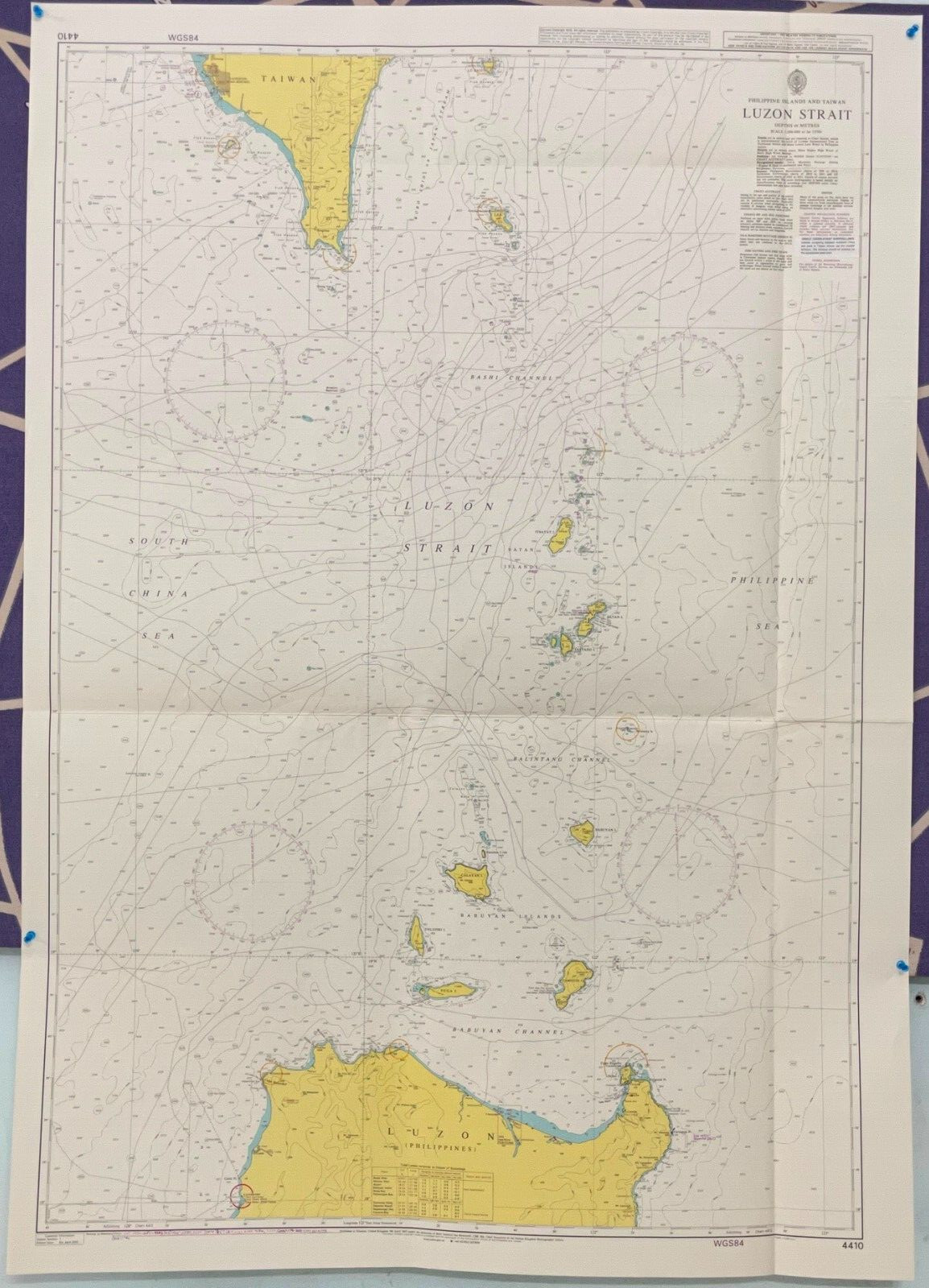 Admiralty 4410 Philippine Islands And Taiwan LUZON STRAIT Vintage Map Ship Chart